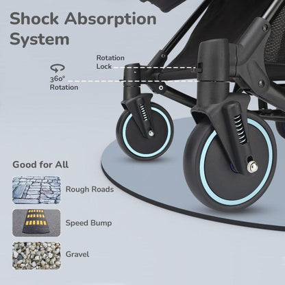 Rock N Roll 2 In 1 Baby Stroller Cum Rocker, Light Weight, Compact Travel Friendly, One Hand Fold - Green