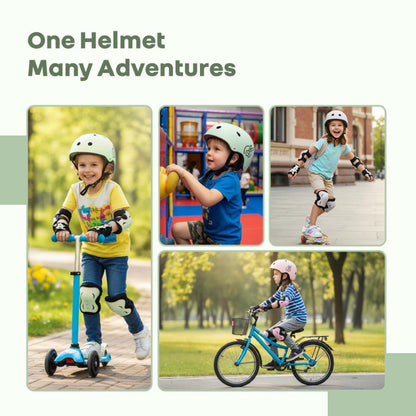 Safe Play Best Kids Safety Helmet - Trusted EN1078 Certified Helmet for Kids with Shock-Absorbing EPS Foam 5-13 Years - Green