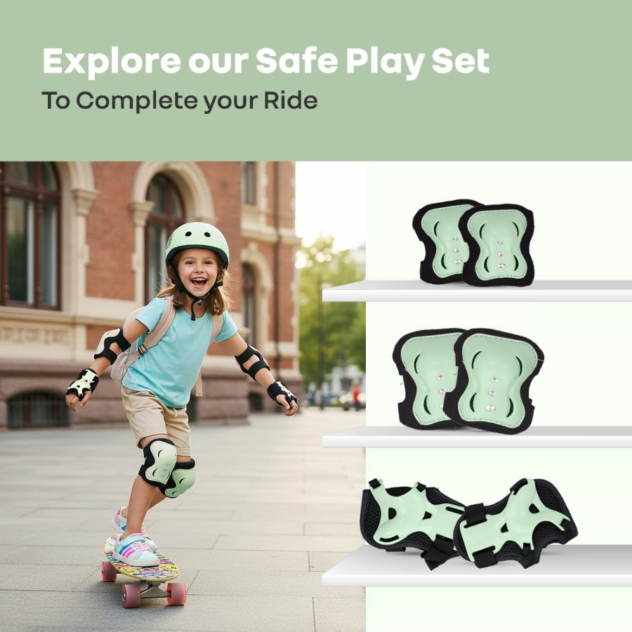 Safe Play Best Kids Safety Helmet - Trusted EN1078 Certified Helmet for Kids with Shock-Absorbing EPS Foam 5-13 Years - Green