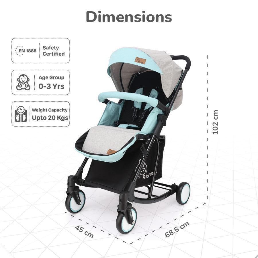 Rock N Roll 2 In 1 Baby Stroller Cum Rocker, Light Weight, Compact Travel Friendly, One Hand Fold - Green
