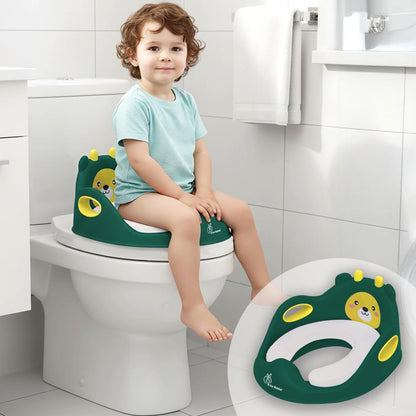 Minimo Teddy Toilet Seats Happy And Comfy Potty Training Seat For Baby - Green Yellow