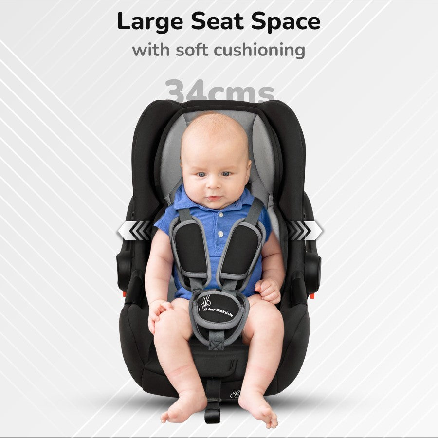 Picaboo Sportz – 3-In-1 Convertible Carry Cot, Rocker & Feeding Chair - Grey Black