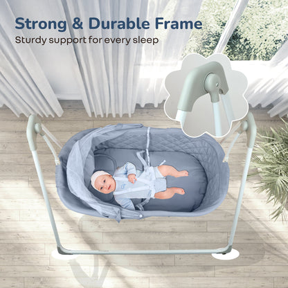 Lullabies Manual Baby Cradle Safe & Comfortable Baby Bed - Grey Multi