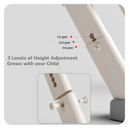Hilltop Trainer 2-In-1 Step Stool And Potty Seat For Kids With Adjustable Height - Grey White