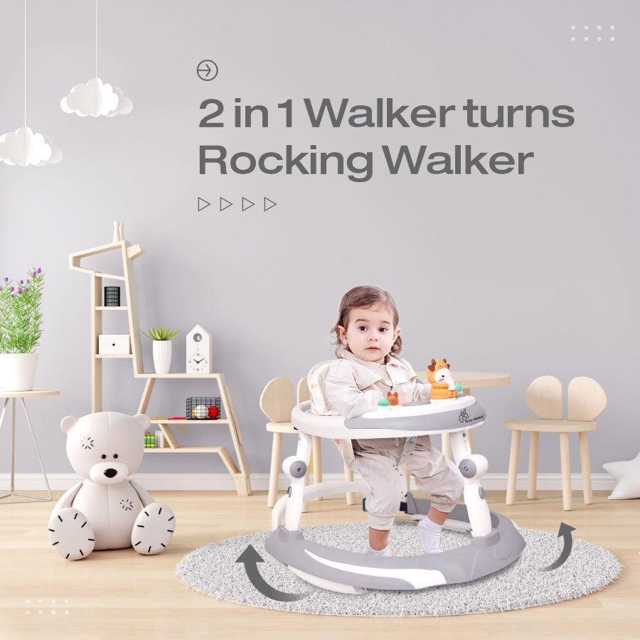 Little Feet Plus Walker - Detachable Toy Bar With Music & Light - Grey White
