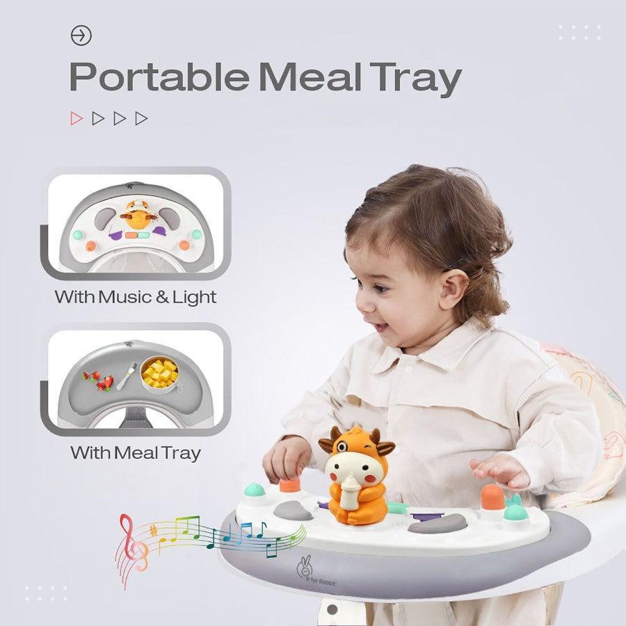 Little Feet Plus Walker - Detachable Toy Bar With Music & Light - Grey White