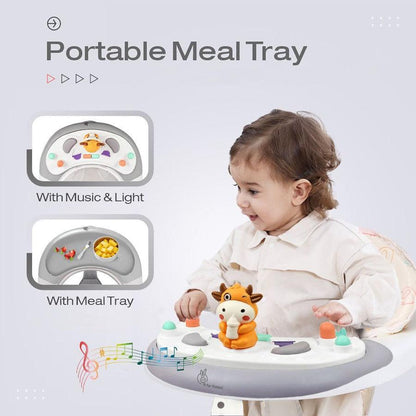Little Feet Plus Walker - Detachable Toy Bar With Music & Light - Grey White