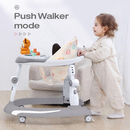 Little Feet Plus Walker - Detachable Toy Bar With Music & Light - Grey White
