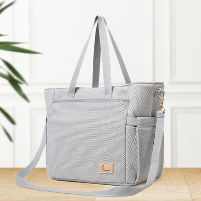 Caramello Tote Multi Purpose Diaper Bag With Spacious Storage - Grey