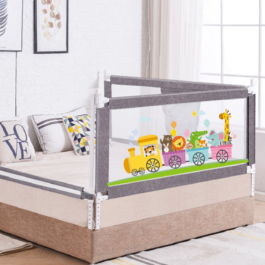 Safari Bed Rail for Baby Easy Install, Anti-Fall Safeguard for Toddler Safety - Grey