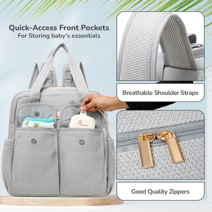 Caramello Breezy Premium Material Diaper Bag For New Moms - Grey