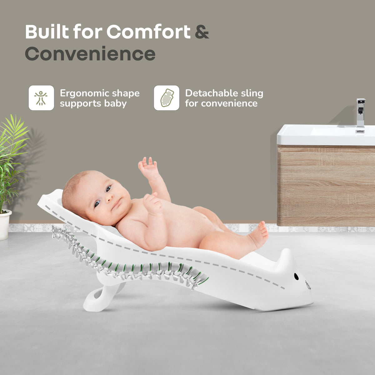 Bubble Double Bunny by R for Rabbit 3-in-1 Baby Bath Tub & Bather - Grey