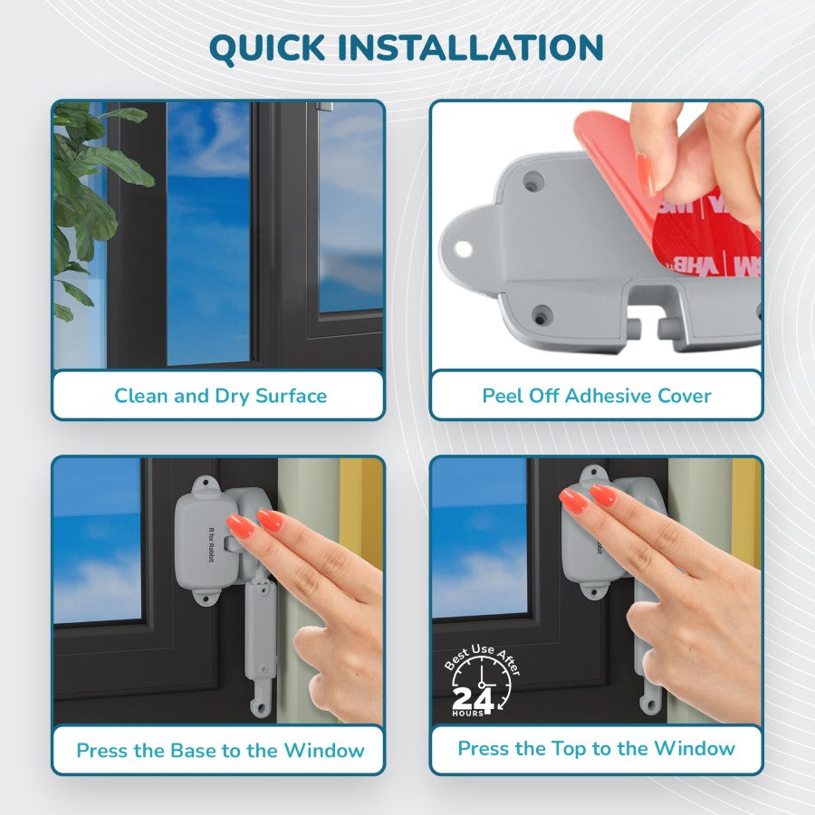 Protector Plus Window Locker Adjustable Baby Safety Window Lock - Grey