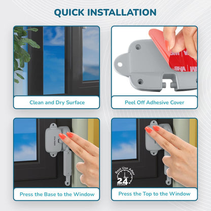 Protector Plus Window Locker Adjustable Baby Safety Window Lock - Grey
