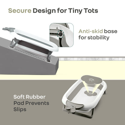 Bubble Double Bunny by R for Rabbit 3-in-1 Baby Bath Tub & Bather - Grey