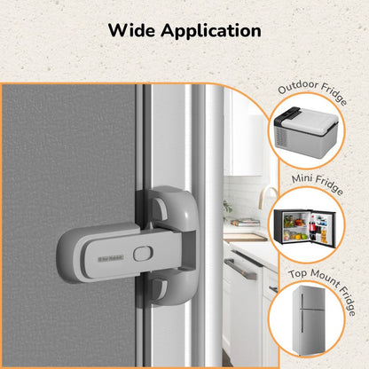 Protector Plus Fridge Locker Baby Safety Fridge Lock with 3M Adhesive - Grey
