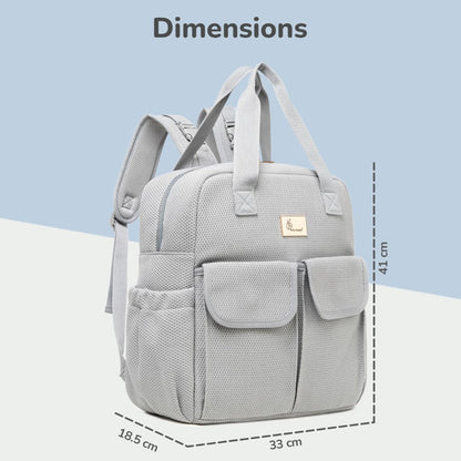 Caramello Breezy Premium Material Diaper Bag For New Moms - Grey