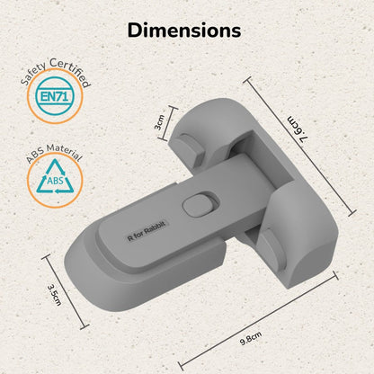 Protector Plus Fridge Locker Baby Safety Fridge Lock with 3M Adhesive - Grey