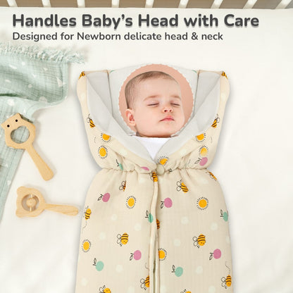 Snuggy Bliss 100% Muslin Cotton Baby Bedding for Newborns (0–6 Months) - Honey Beige