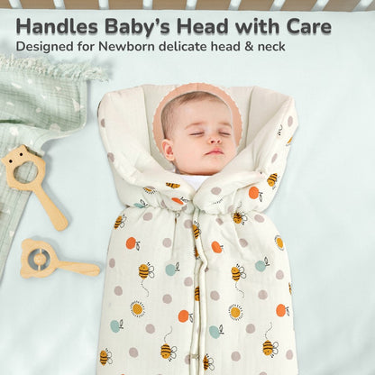 Snuggy Bliss 100% Muslin Cotton Baby Bedding for Newborns (0–6 Months) - Honey White
