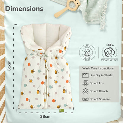 Snuggy Bliss 100% Muslin Cotton Baby Bedding for Newborns (0–6 Months) - Honey White