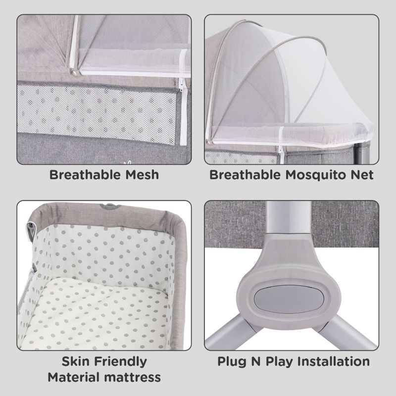 Hop A Little baby cot - Dark Grey