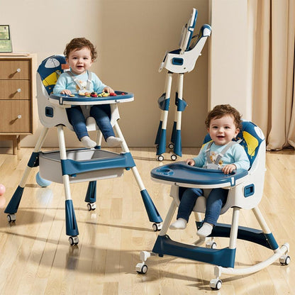 Sugar Doodle Plus High Chair For Kids 3-in-1 Convertible Design - Indigo Dye