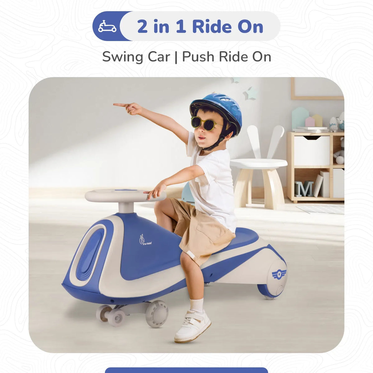 Iya Iya Sportz swing car for kids - Blue Grey