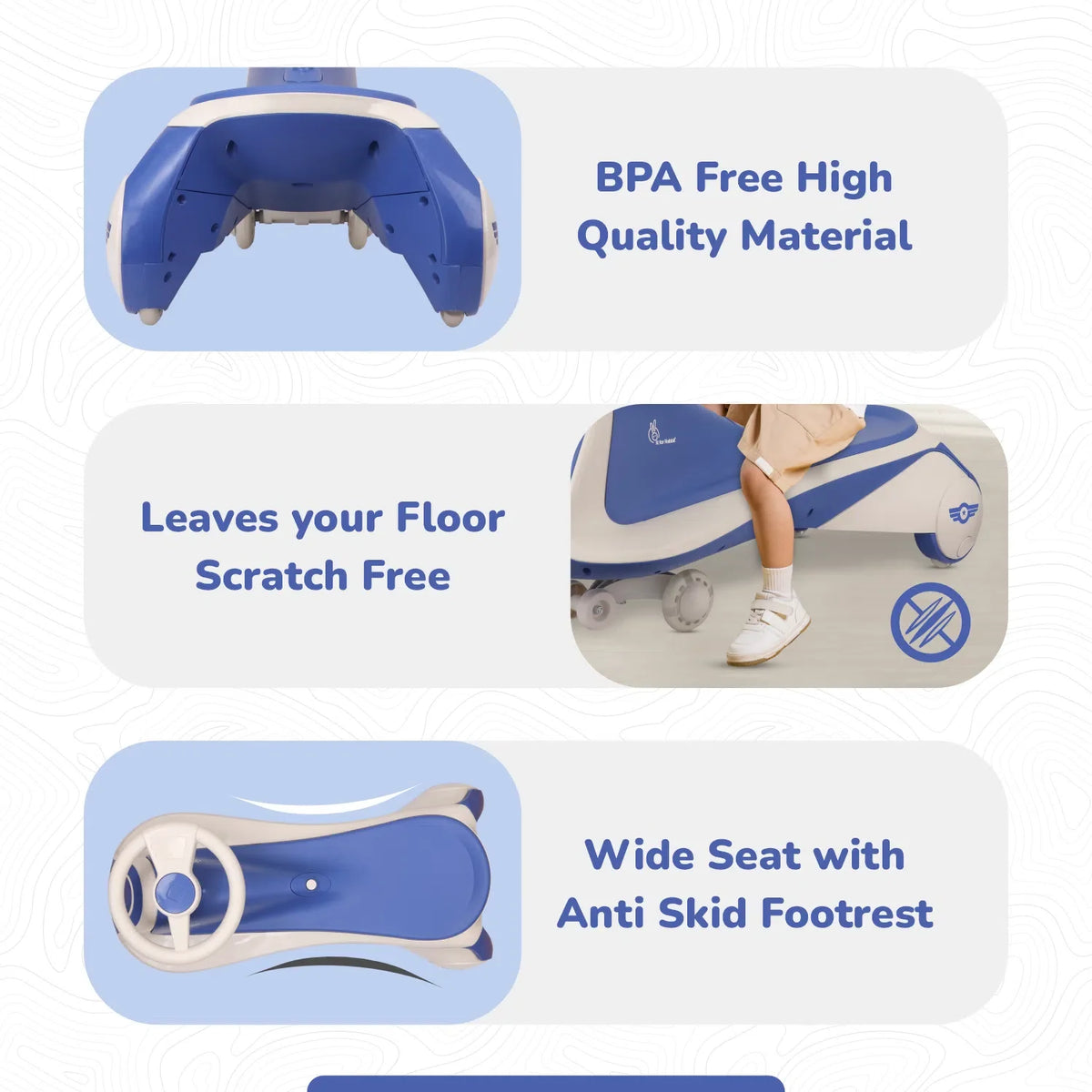 Iya Iya Sportz swing car for kids - Blue Grey