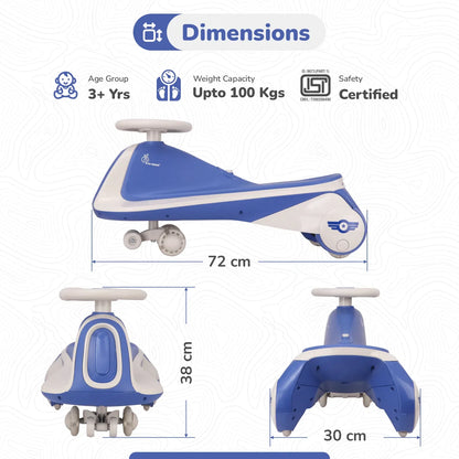 Iya Iya Sportz swing car for kids - Blue Grey