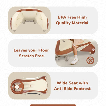 Iya Iya Sportz swing car for kids - Cream Brown