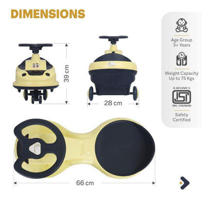 Iya Iya Zippy Swing Car For Kids - Yellow