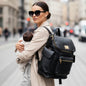 Caramello Bold Neo Diaper Bag, Matte Finish Vegan Leather, 39L Spacious Multi-Compartment Bag - Jade Black