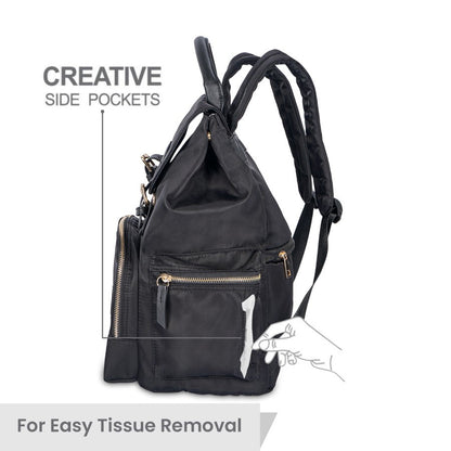 Caramello Bliss Diaper Bag - Jade Black