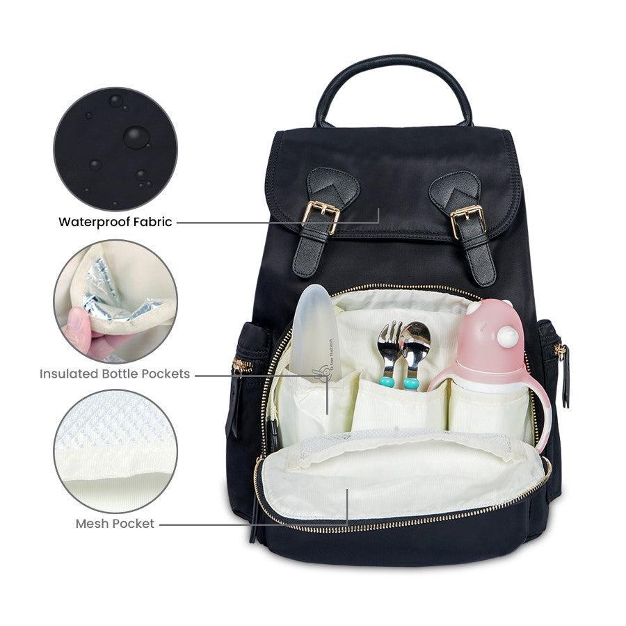 Caramello Bliss Diaper Bag - Jade Black