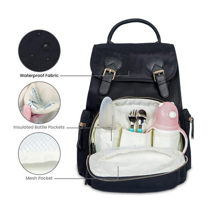 Caramello Bliss Diaper Bag - Jade Black