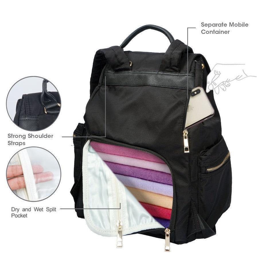 Caramello Bliss Diaper Bag - Jade Black