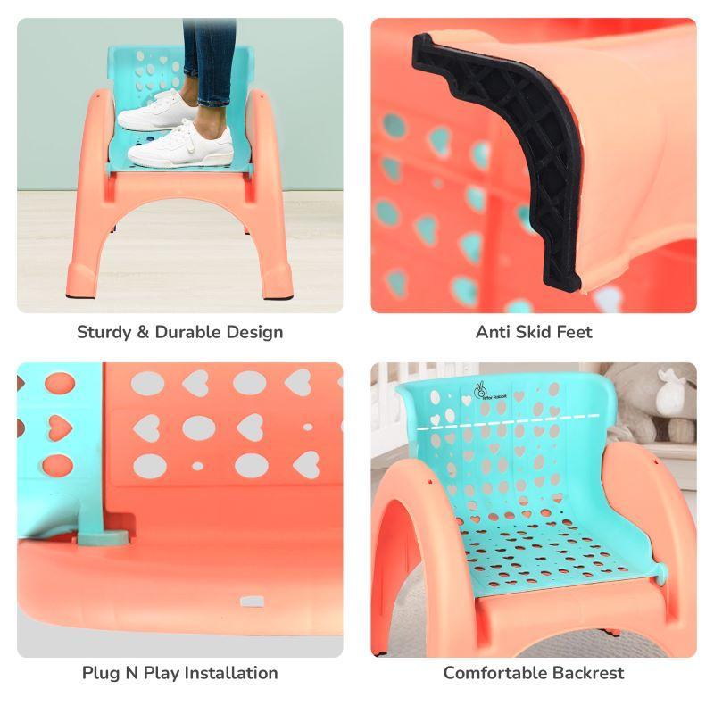 Jelly Bean 3 in 1 Multi-Functional Kids Chair - Peach Green