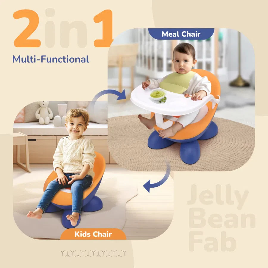 Jelly Bean Fab 2 in 1 Multipurpose Kids Chair and Meal Chair - Blue Orange