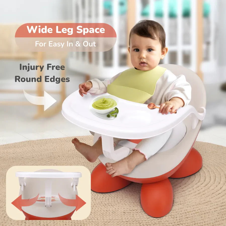 Jelly Bean Fab 2 in 1 Multipurpose Kids Chair and Meal Chair - Orange Cream