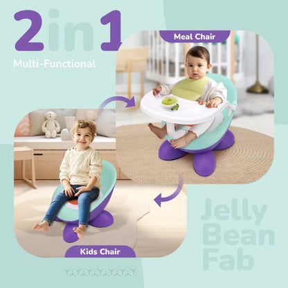 Jelly Bean Fab 2 in 1 Multipurpose Kids Chair and Meal Chair - Purple Green