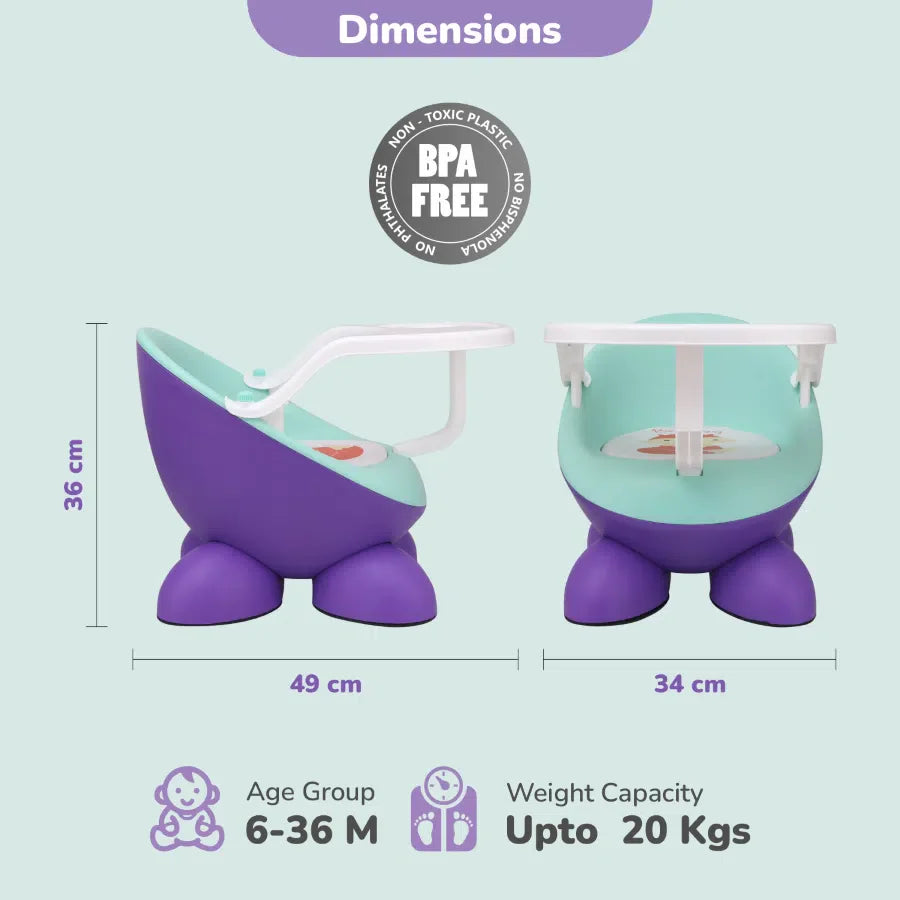 Jelly Bean Fab 2 in 1 Multipurpose Kids Chair and Meal Chair - Purple Green