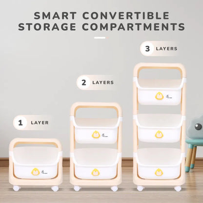 Kiddo Korner Frosty Storage Basket For Kids Lightweight Storage Organizer - Beige White