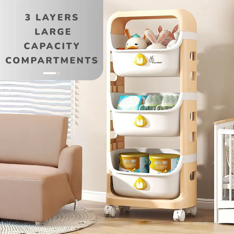 Kiddo Korner Frosty Storage Basket For Kids Lightweight Storage Organizer - Beige White