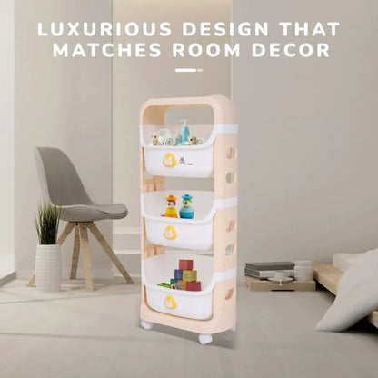Kiddo Korner Frosty Storage Basket For Kids Lightweight Storage Organizer - Beige White