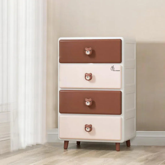 Kiddo Korner Teddy Storage Organizer For Kids With 4 Layers of Spacious Storage - Brown White