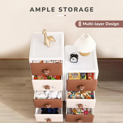 Kiddo Korner Teddy Storage Organizer For Kids With 4 Layers of Spacious Storage - Brown White