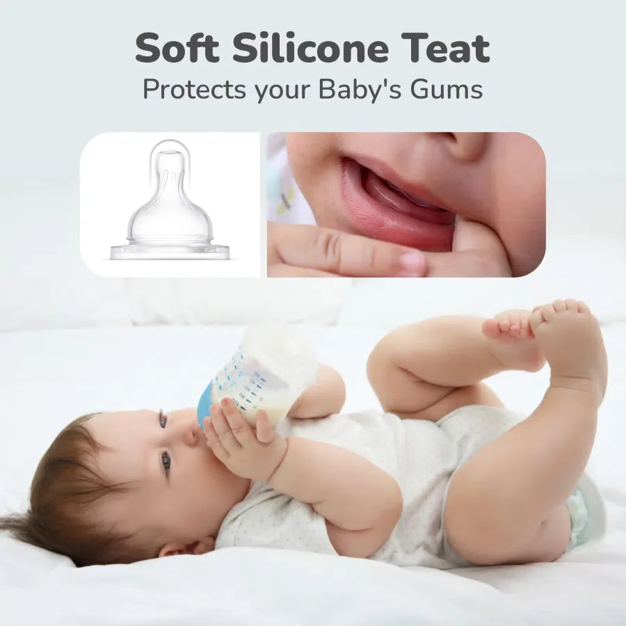 First Feed Soft Silicone Teat for Glass Bottles, PP Bottles, and SS Bottles Pack of 2
