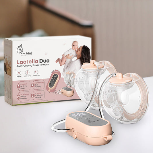 Lactella Duo Smart Breast Pump for Modern Moms With 4 modes, 9 Levels & Anti-Backflow - Peach