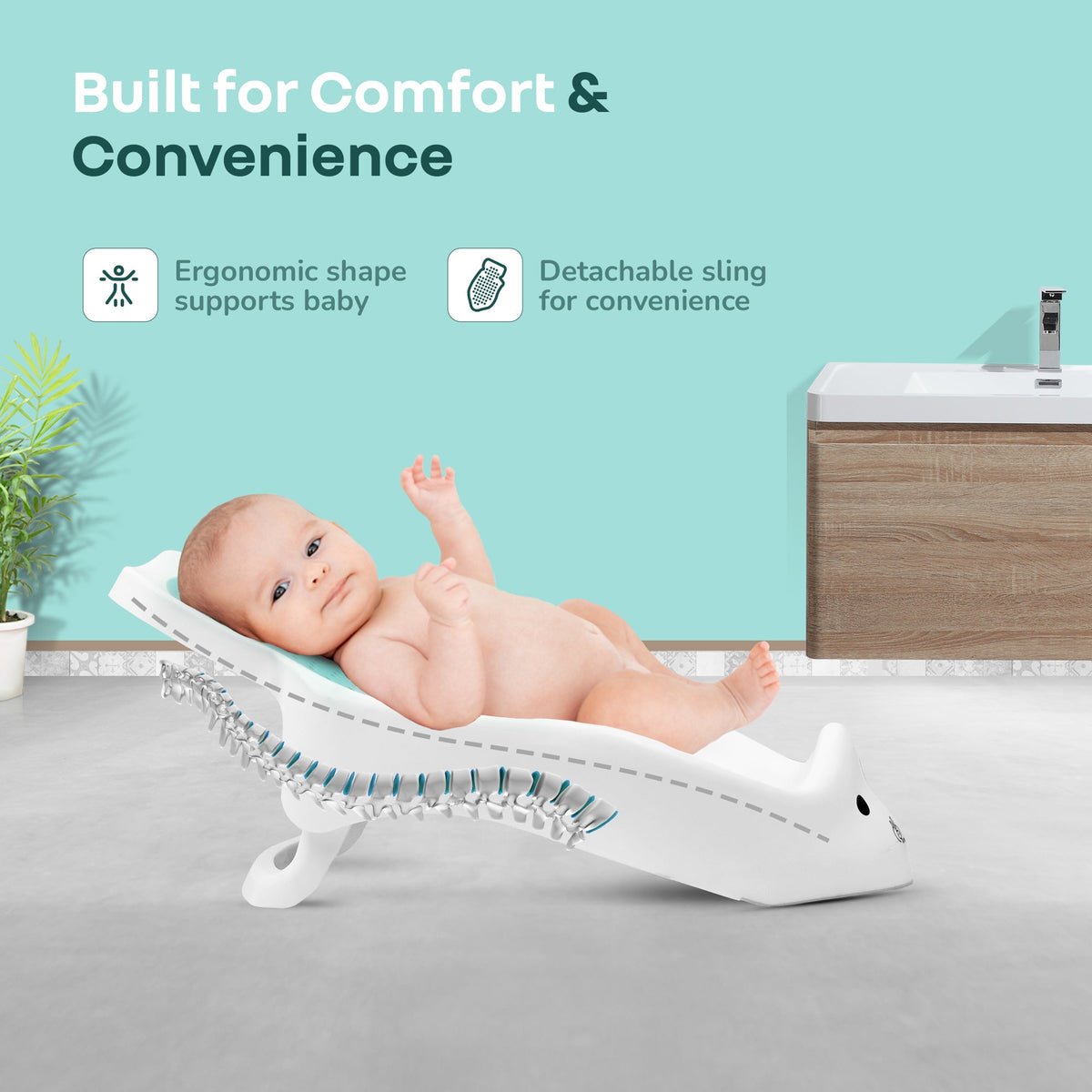Bubble Double Bunny by R for Rabbit 3-in-1 Baby Bath Tub & Bather - Lake Blue